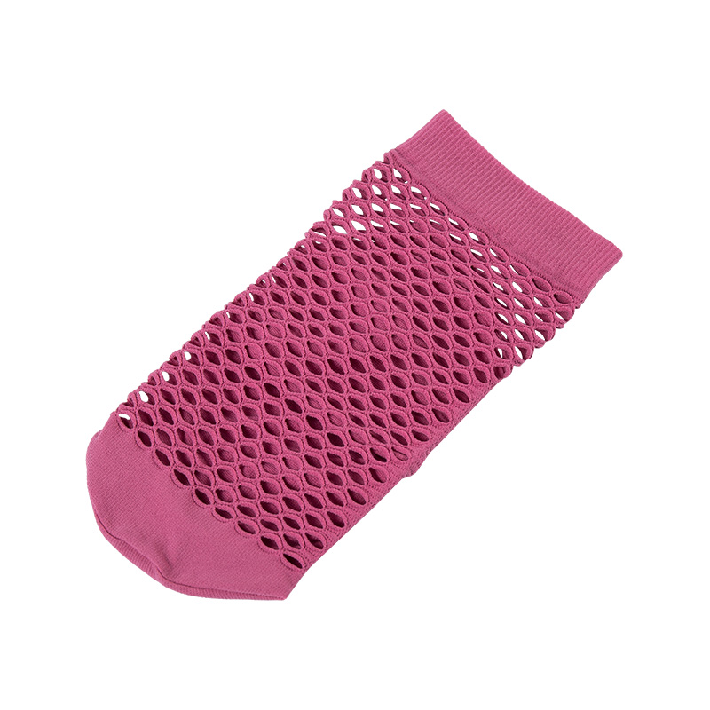 Summer Rose Red Fishnet Double Needle Women's Socks